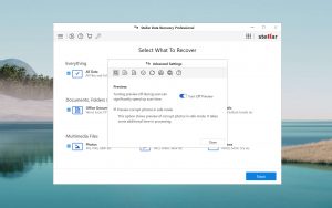 stellar data recovery advanced settings preview